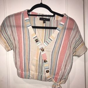 Striped tie top